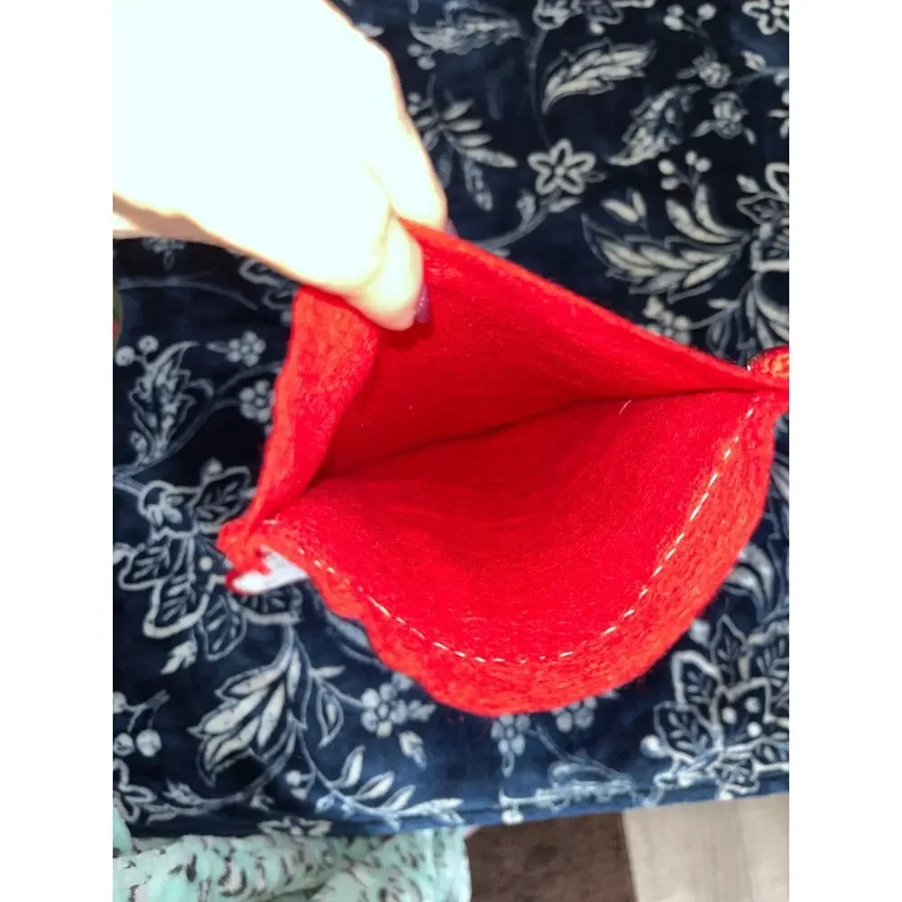 Vintage Handmade Crochet Christmas Stocking featuring a snowflake pattern.